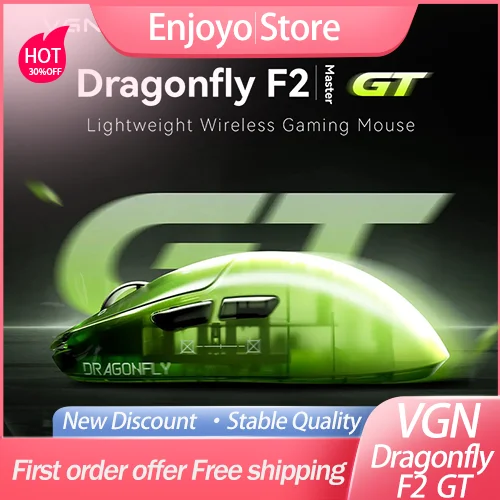VGN Dragonfly F2 Master GT Lightweight Wireless Mouse Three Mode Long-range Operation E-sports Game Ergonomics Mice Mause