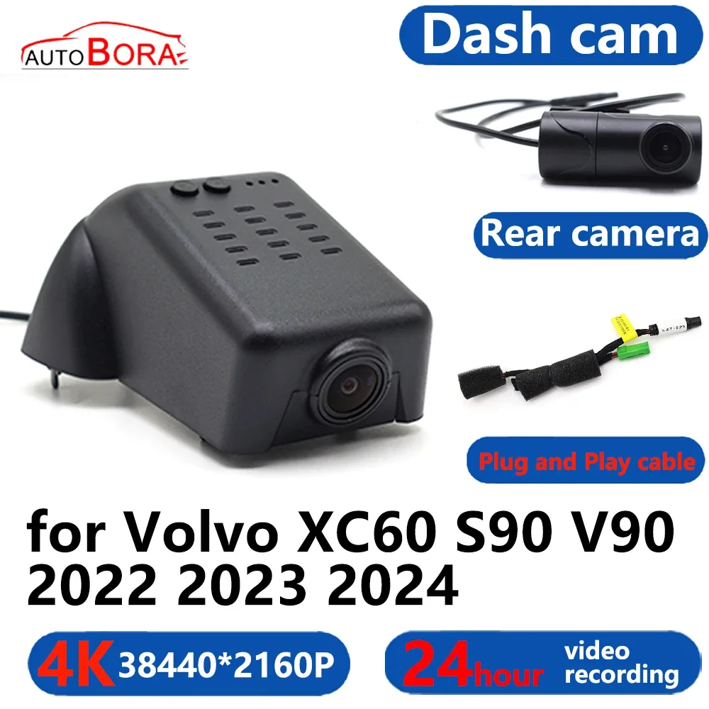 

AutoBora 4K Wifi 3840*2160 Car DVR Dash Cam Camera 24H Video Monitor for Volvo XC60 S90 V90 2022 2023 2024