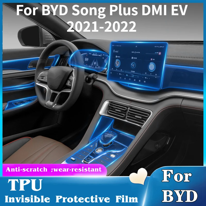 

Car Interior Center Console Navigation Instrument Screen Transparent Tpu Protective Film For BYD Song Plus DMI EV 2021-2022