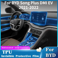 Car Interior Center Console Navigation Instrument Screen Transparent Tpu Protective Film For BYD Song Plus DMI EV 2021-2022