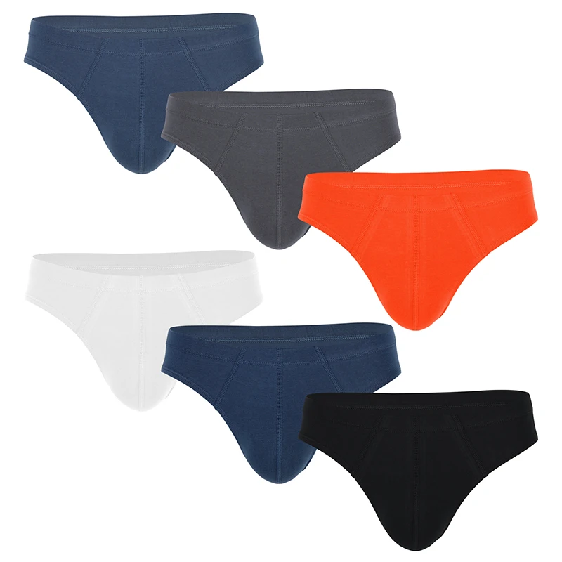 

Mens Cotton Elastane Briefs Breathable Comfortable 6 Pack Men Underwear Colorful Underpants