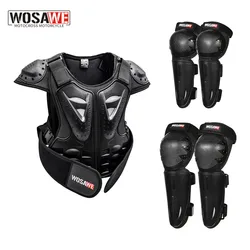 WOSAWE Children's Jacket Spine Chest Equipment Motocross Skateboard Moto Jacket Motorcycle Gear Moto Kids Jacket