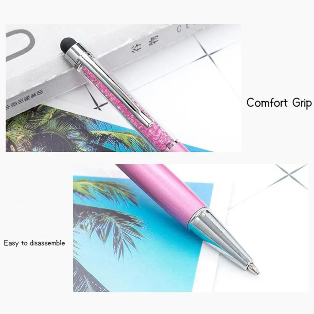 5PCS 2-In-1 Capacitive Stylus Creative Writing Black Ink Touch Screen Pen Stationery Gel Pen School Office