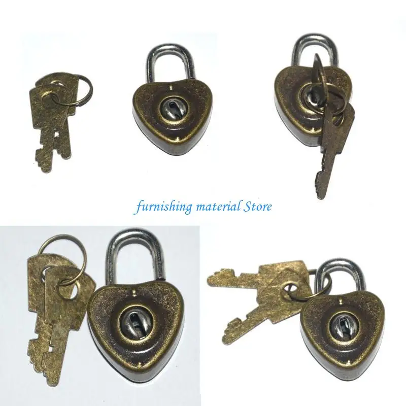 

Y5GD Mini Heart Shaped Lock with Wedding Keyed Mini Padlock for Anniversary