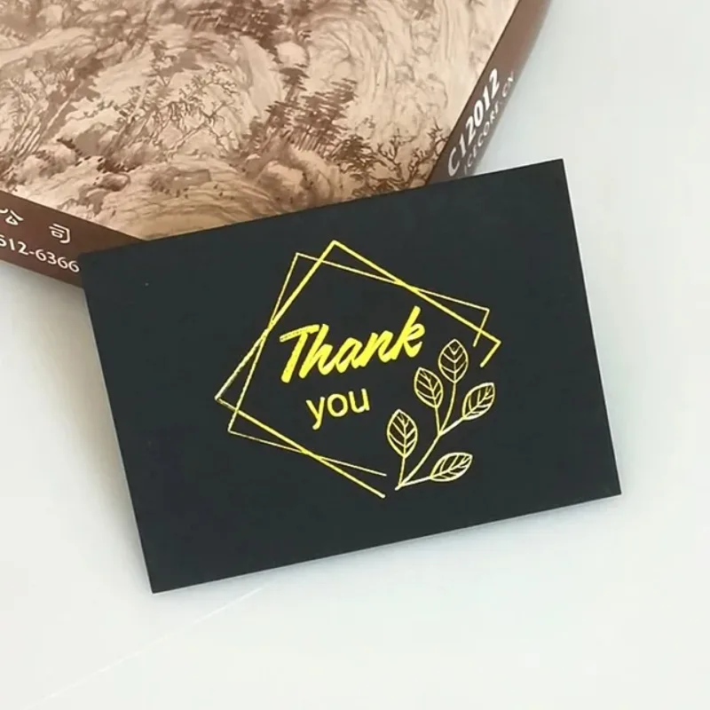 200Pcs Luxury Copperplate Paper Business Cards Custom Logo Color Personalized Hot Stamping Printing Business Card
