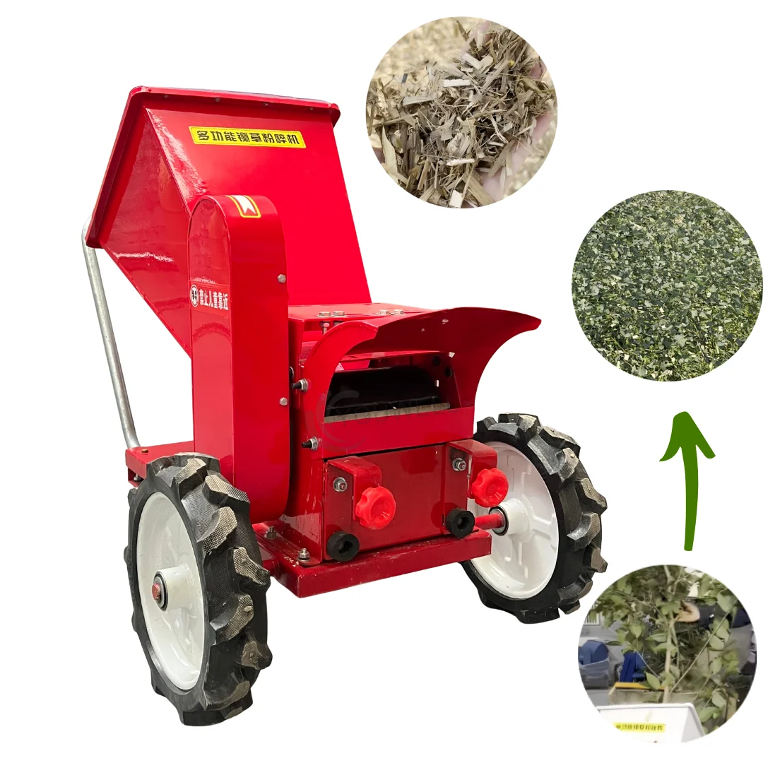 Multifunctional   Small Branch Cutter Chaff Cutter with Movable Feature High Productivity 500-1000 Kg/h Capacity