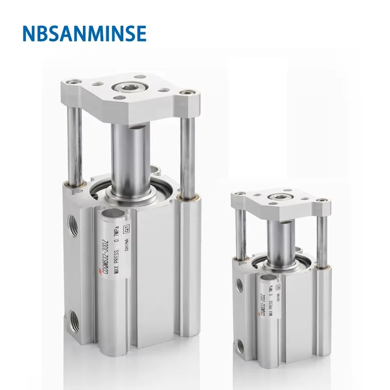 CDQMB 32mm Bore Guide Rod Type Compressed Air Cylinder Type ISO Compact Cylinder Double Acting Single rod NBSANMINSE