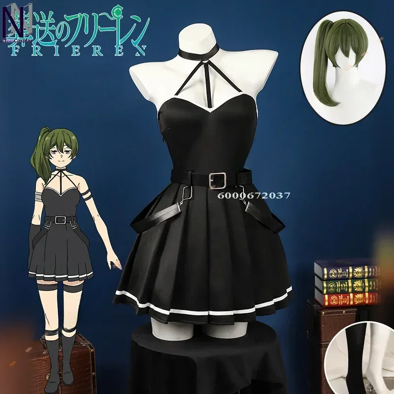 Mn1 frieren além do fim da jornada anime ubel cosplay traje feminino peruca vestido uniforme adereços adora meia festa de halloween out8/yg