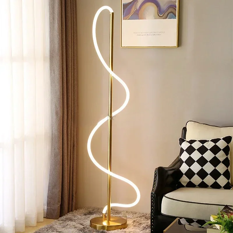 Modern Minimalist LED Floor Lamp Nordic Creative Hose Note  Table  Living Room Bedroom Bedside  LED