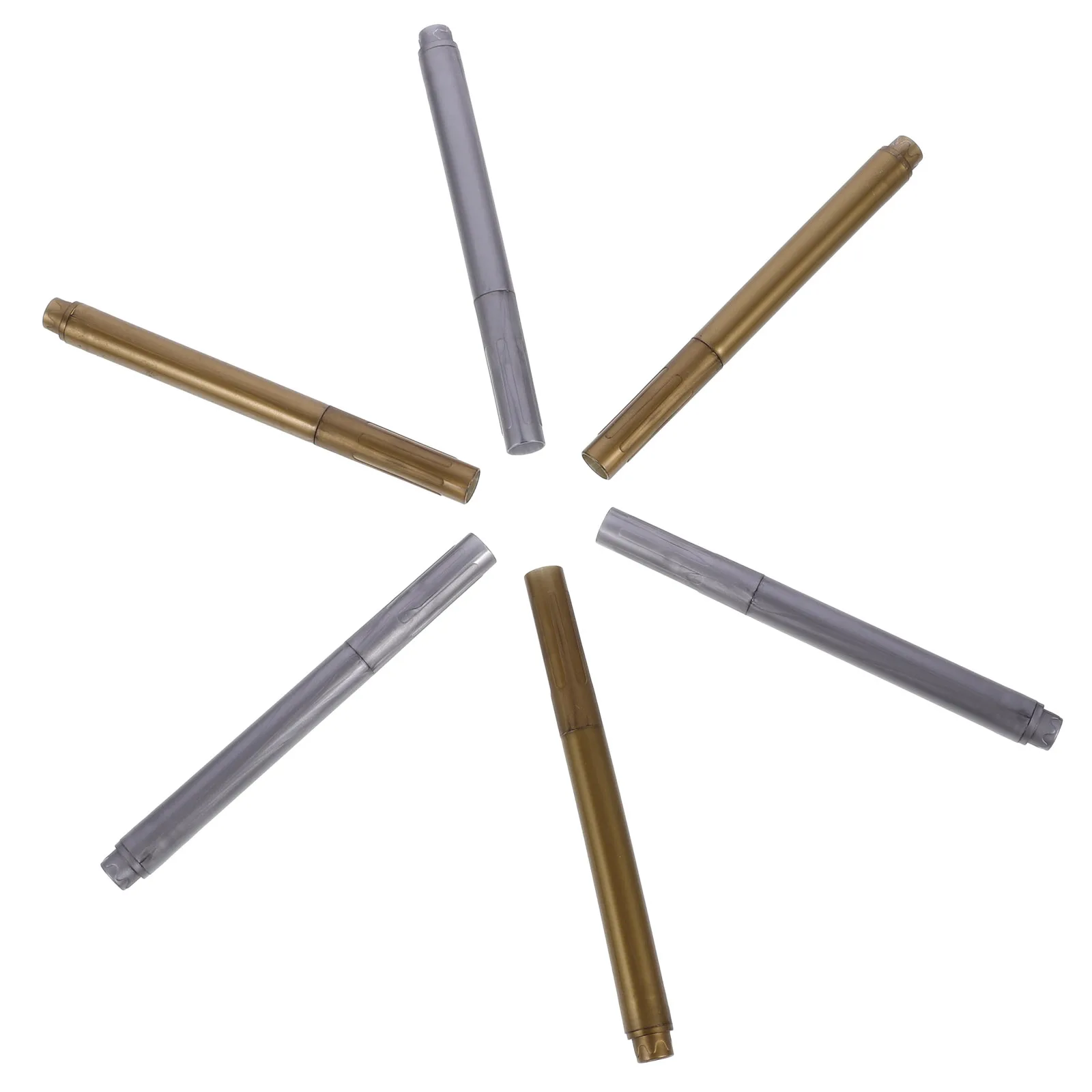 

6 Pcs Marker Pens for Glasses Paint Markers Plastic Paint Markers Gold Silver Craft Project Tools