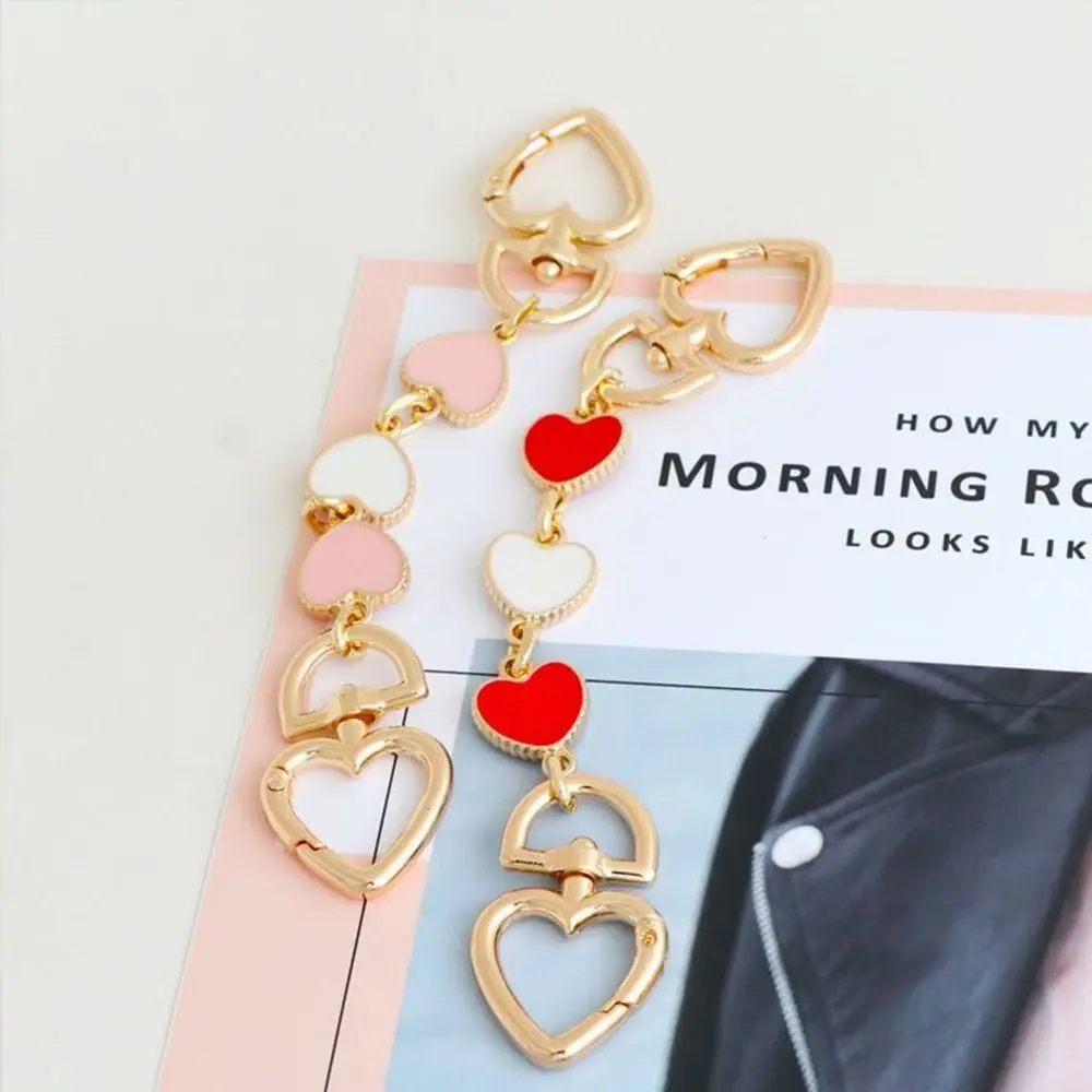 Bag Chain Strap Extender Heart-shaped Hanging Replacement Chain For Purse Clutch Handbag Bag Extension Chain Bag Accessories