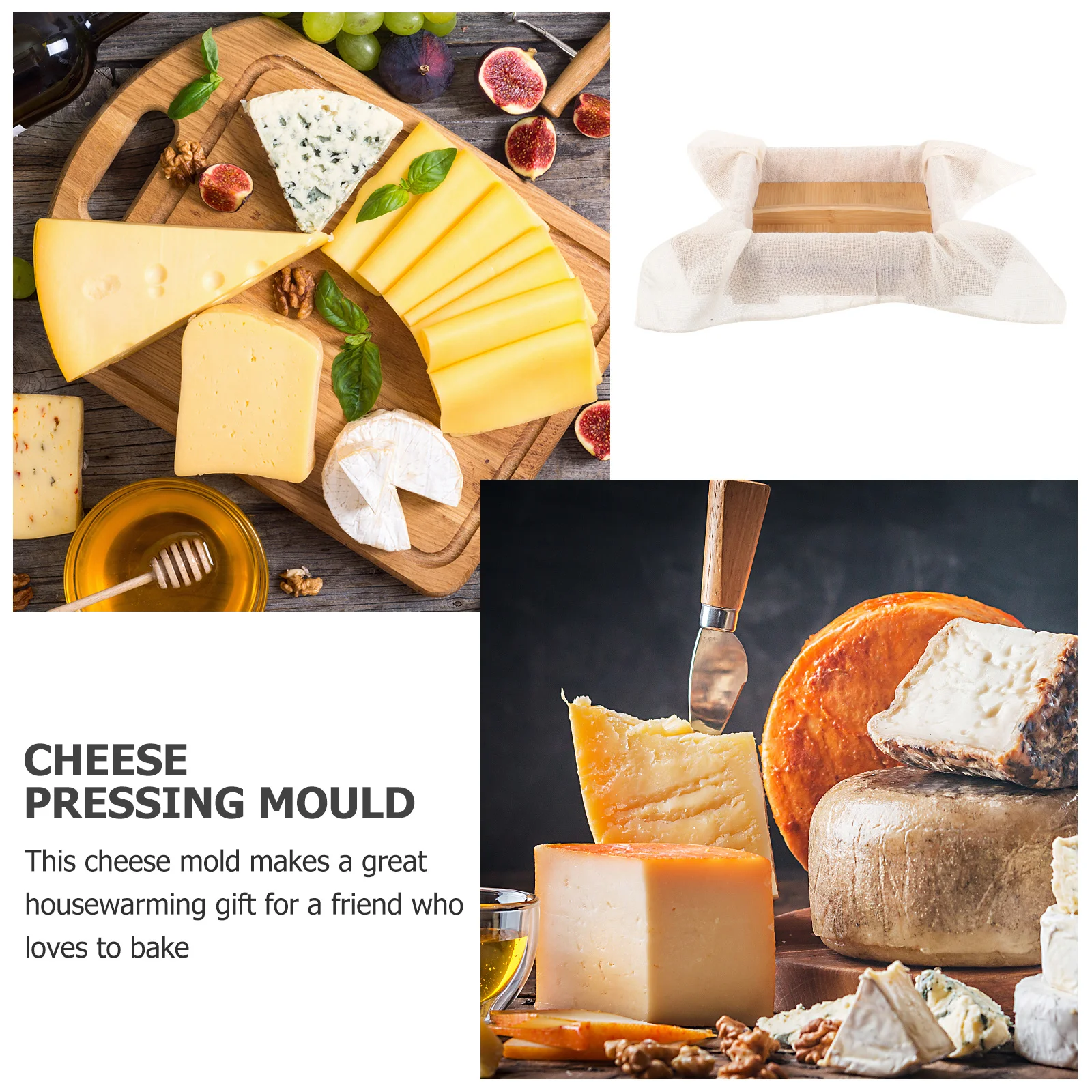 

Tofu Making Mold Wooden Press Tool for DIY Bean Curd Cheese Presser Home Kitchen Essential Sturdy Design Comfortable Grip Fine