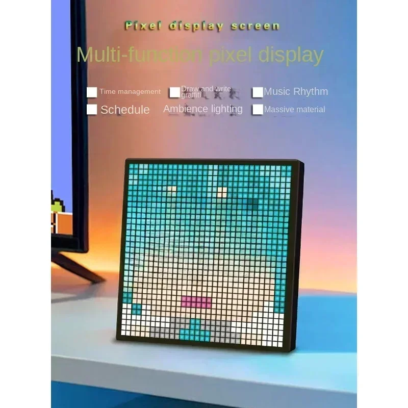 Cheap And Fine Smart Pixel Alarm Clock Timer Multifunctional Display Photo Frame LedDIY Creative Gifts Pixel Screen Ambient Ligh