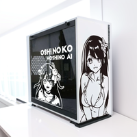 Hoshino Ai Anime Stickers for PC Case,Personality Cartoon Decor Decals for Atx Computer Chassis,Hollow Out Waterproof Sticker