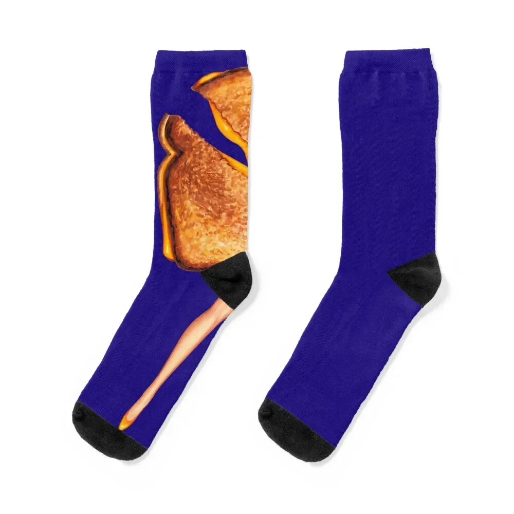 

Grilled Cheese Sandwich Pin-up Socks floral cartoon Lots Woman Socks Men's