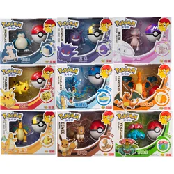 Genuine Pokemon Anime Figure Pikachu Gengar Mew Mewtwo Eevee Snorlax Lucario Charizard Pocket Monster Pokeball Cute Model Toy