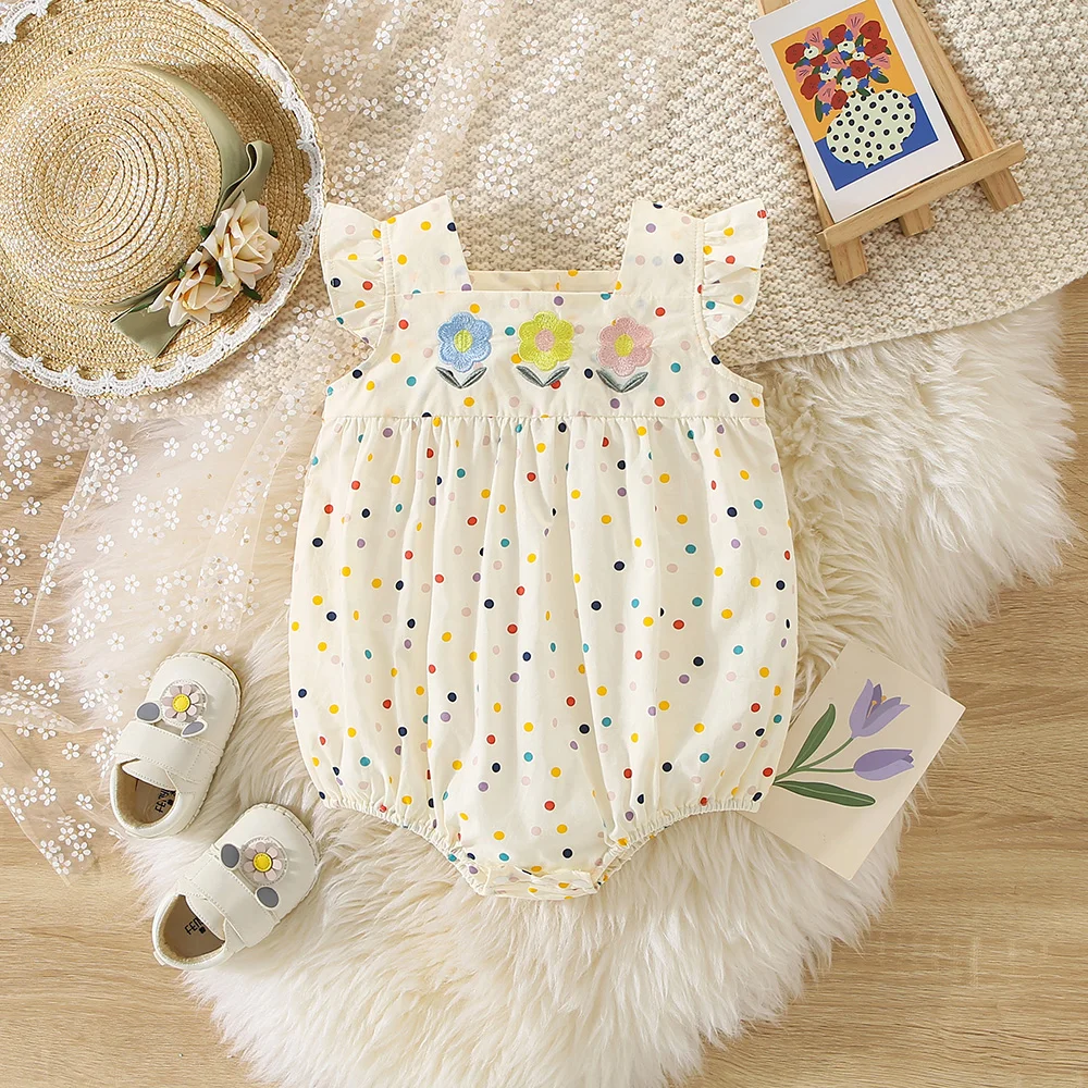 Summer Newborn Bag Fart Clothes Super Cute Triangle Clothes For Female Babies Full Moon One Hundred Day Jumpsuit Thin Version