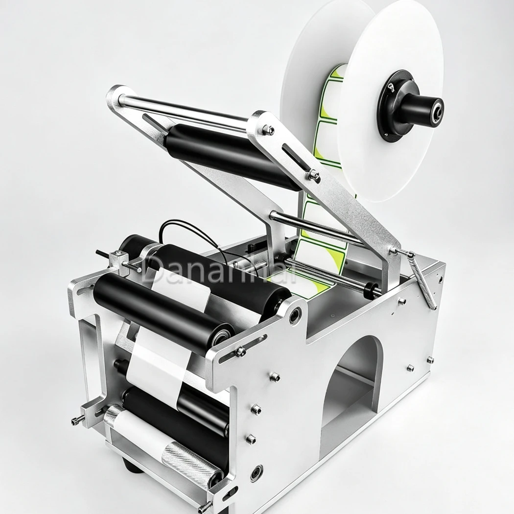 Semi Auto Sticker Labeler Round Bottle Labeling Machine for Pharmaceutical Jar Can Packaging Equipment