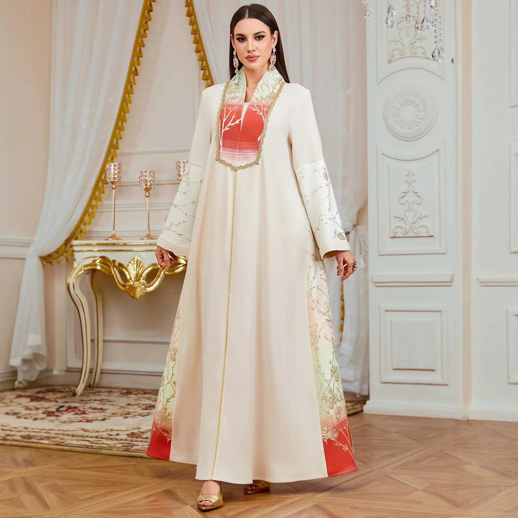 

Femme Musulmane Vestidos Embroidery Abaya Dubai Kaftan Women Muslim Maxi Dress Turkey Kebaya Caftan Marocain Robe Islam Jalabiya