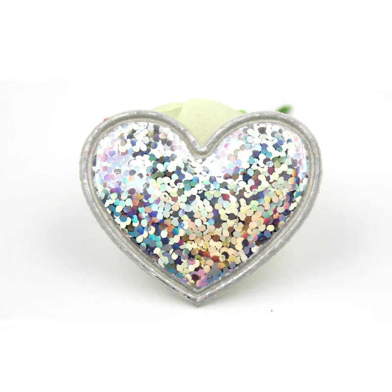 48Pcs 3.5*3.8cm Shiny PU Leather Heart Padded Appliques For Headwear Hair Clips Stick-on Accessories Baking Decoration Wholesale