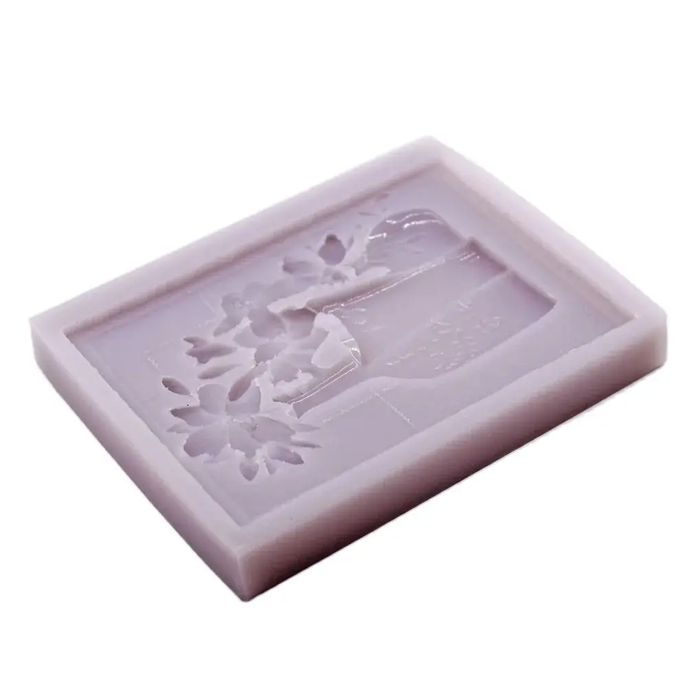 Daffodils Silicone Fondant Mold Chocolate Icing Sugarcraft Baking Mold Relief Flowers  Vase DIY Polymer Clay Flat Pendant Tools