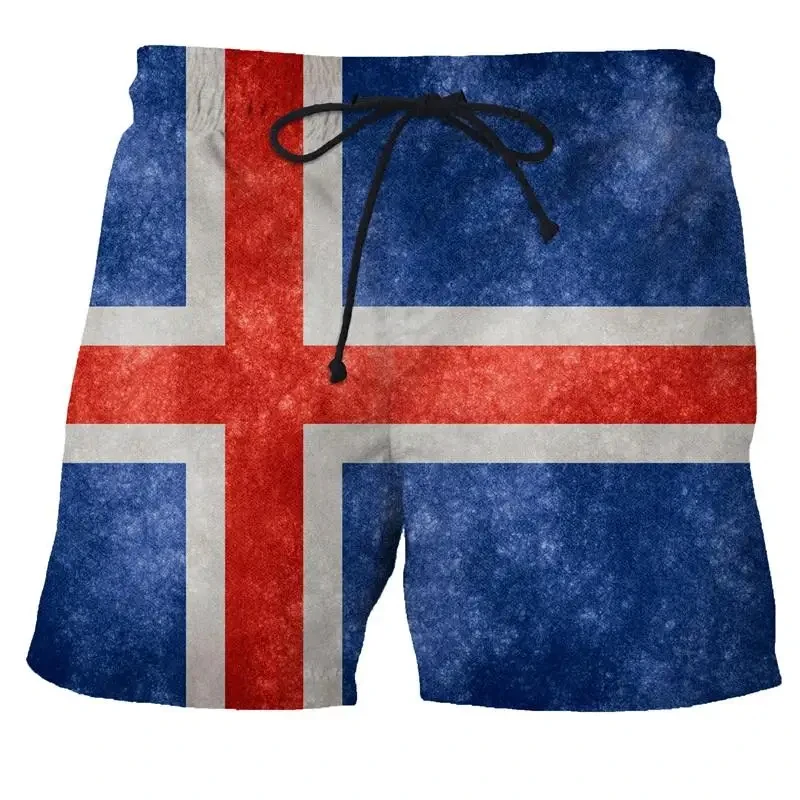 Zomer Heren Badpak Spaanvlag Print Surfplank Strandshort Nieuwe Mode Oversized Sportkleding Slips Jongens Korte Broek