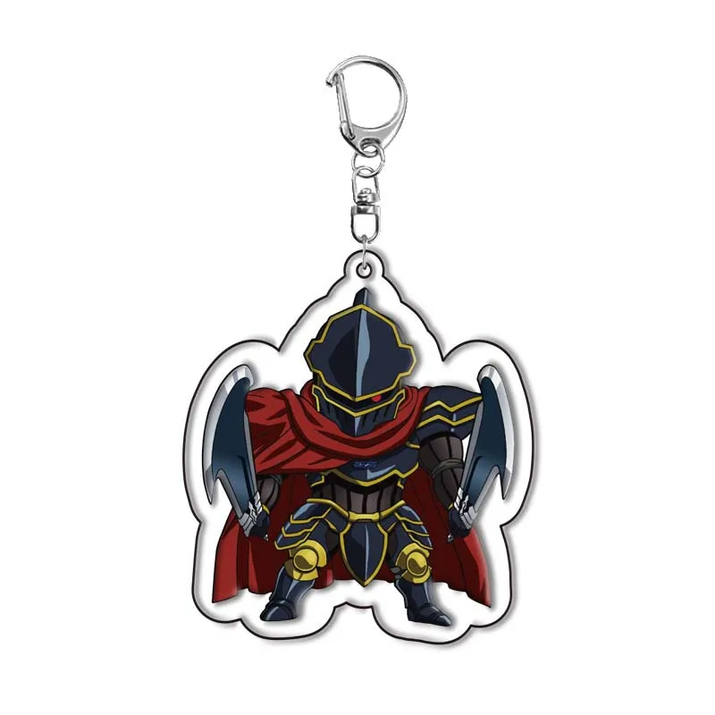 Anime Overlord Keychain Cartoon Figure Ainz Ooal Gown albedo Shalltear Bloodfallen Pendant Key Ring Bag Accessories Jewelry Gift