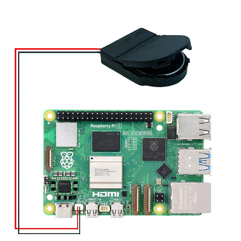 Caja de batería Raspberry Pi5 RTC (no incluye batería CR2032) para Raspberry Pi 5