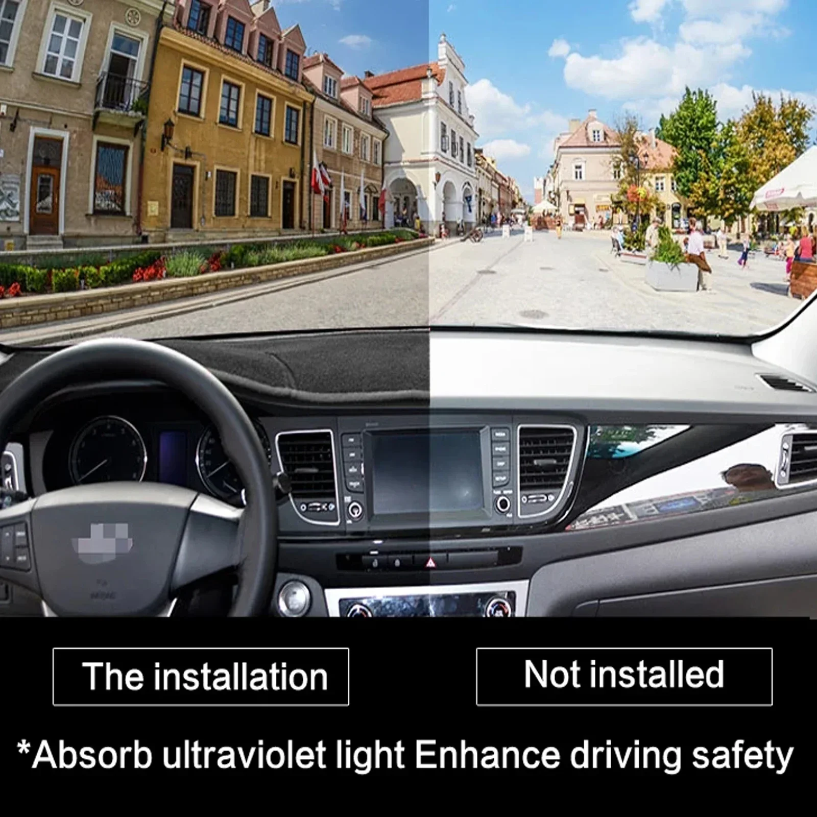 يصلح لهوندا صالح جاز 2013 2014 2015-2019 GK5 داشمات داشمات ظلة غطاء لوحة القيادة وسادة واقية السجاد اكسسوارات السيارات #6