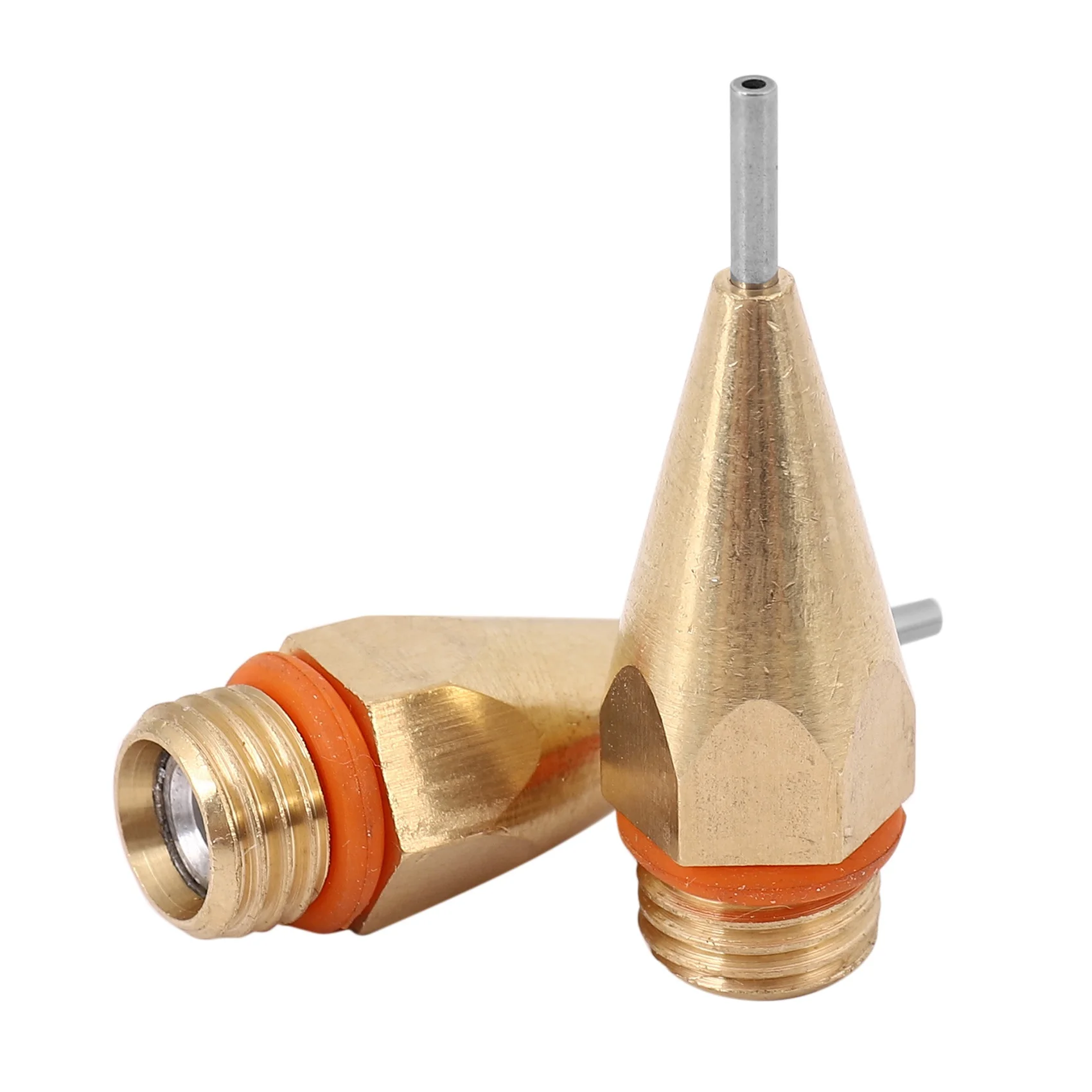 2 قطعة 1 مللي متر قطر فتحة الغراء الساخن فوهة 1.0X40Mm النحاس فوهة مع فوهة وجع أجزاء فوهة قابلة للتبديل