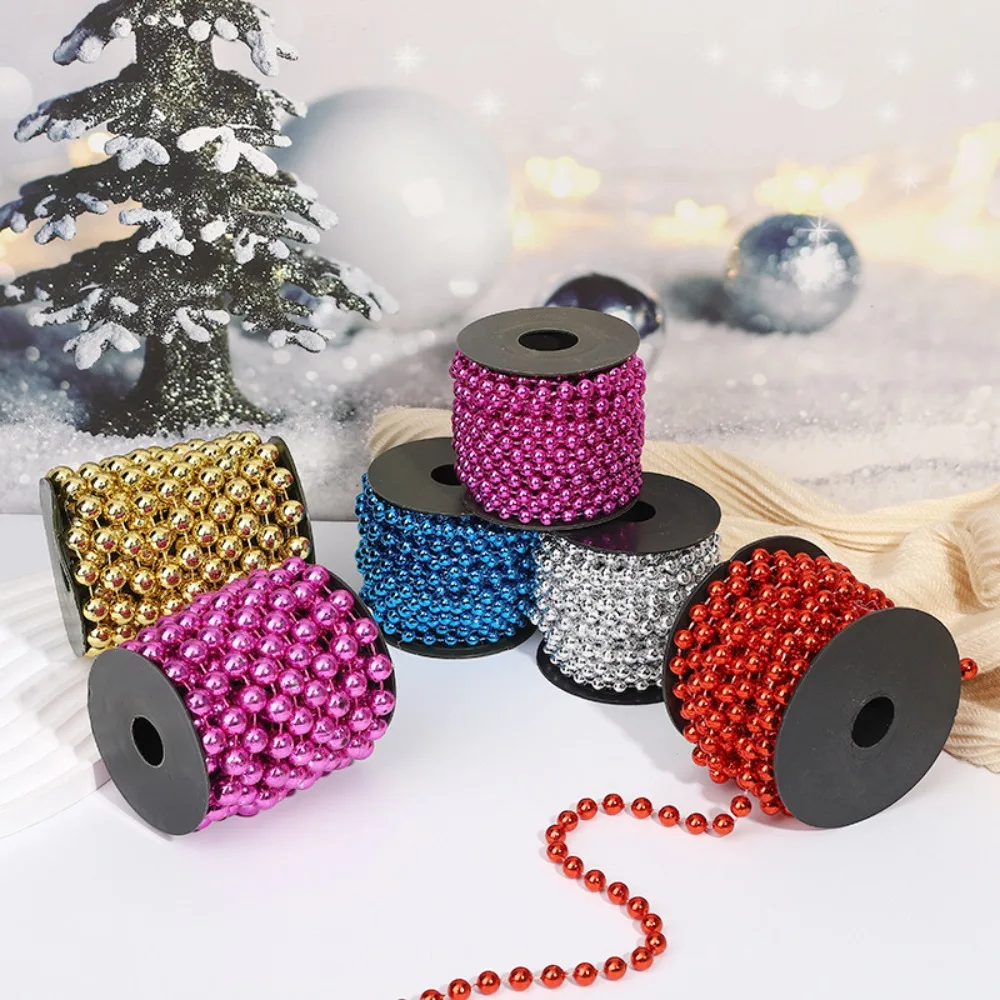 3m/Roll 9mm Pearl Bead Chain Garland, Christmas Wedding Birthday Party Carnival Decor String, DIY Home Festival Ornament
