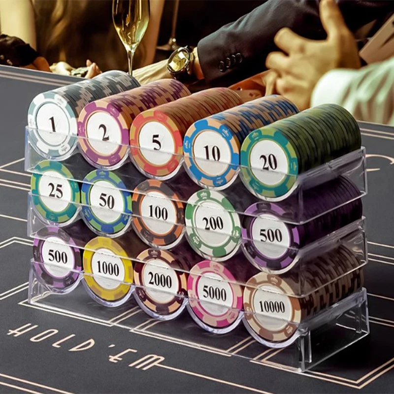 1PC Fine Acrylic Transparent Smooth Poker Chips Box Casino Gambling Storage Case With Covers Coin Collection Holder