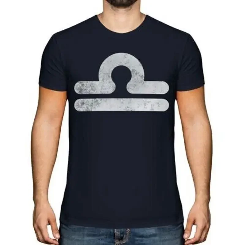 Libra Zodiac Sign Relaxed Print Men's T-Shirt Vintage Design Gift