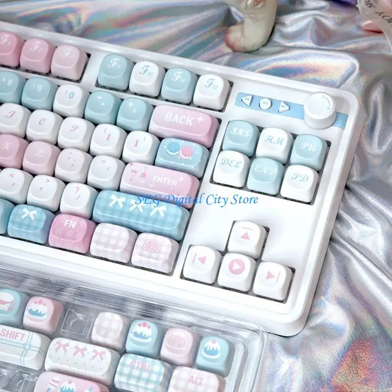 

U75B PBT Keycap 131 Keys MOA Height Cartoon Color Cake Mechanical Keyboard Keycaps