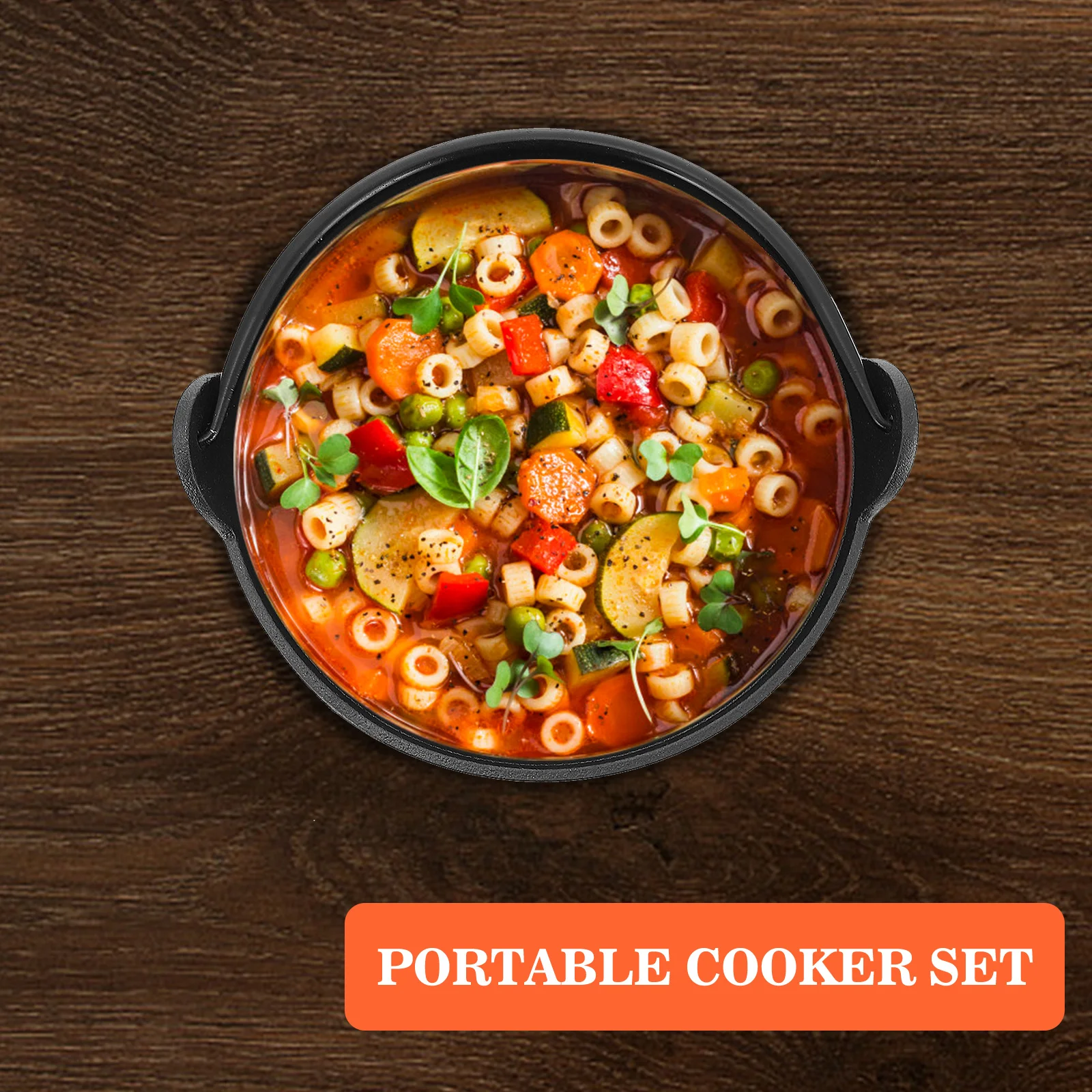 

1 шт. чугунная кастрюля с антипригарным покрытием, безопасный, надежный, кухонный суп, молочная лапша, куриная еда, нескользящая ручка, компактный дизайн