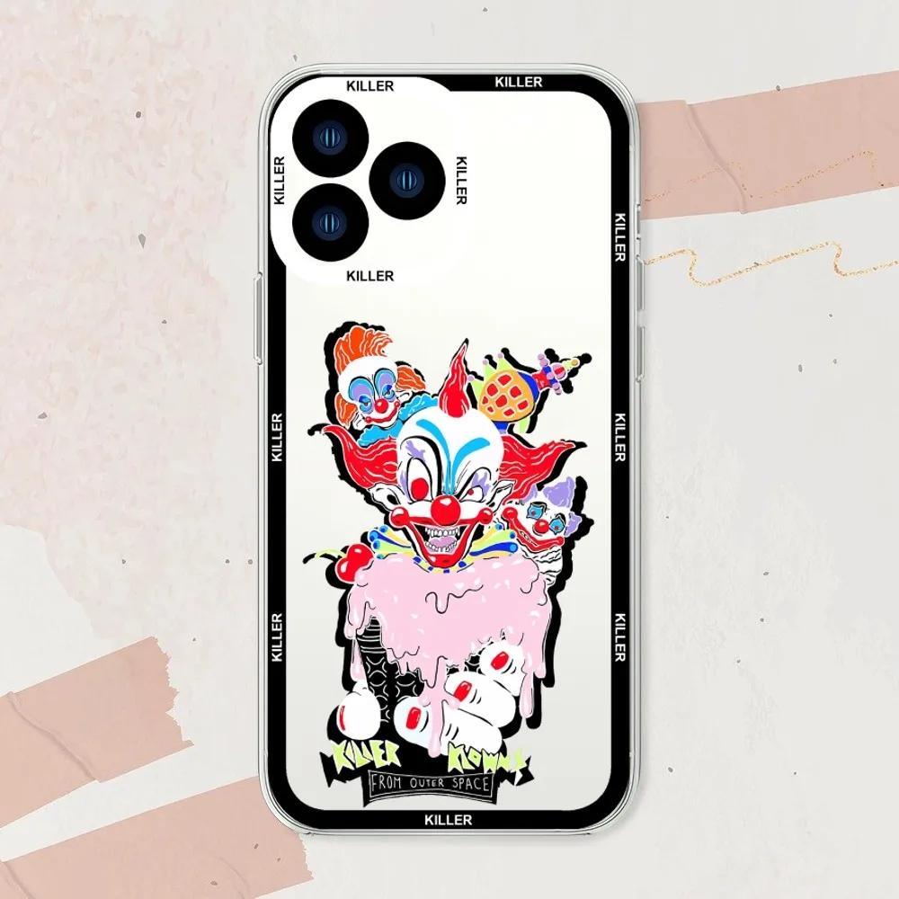 Game killer klowns from outer space Phone Case For iphone 11 12 13 14 Mini Pro Max Transparent Shell