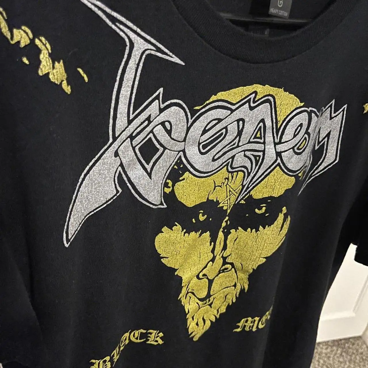Venom Band Black Metallic T-shirt with The Word 