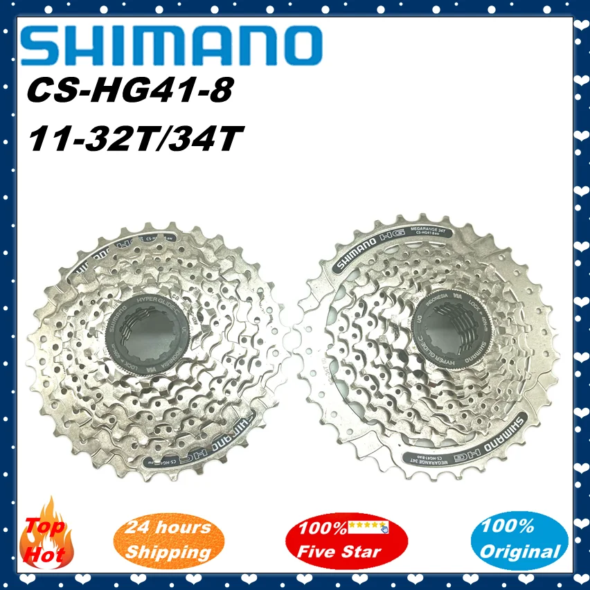 SHIMANO CS-HG41-8 8 prędkości 24 prędkości rower górski składany samochód kaseta koło wieżowe HG41-8 8s 8v 11-32T 34T