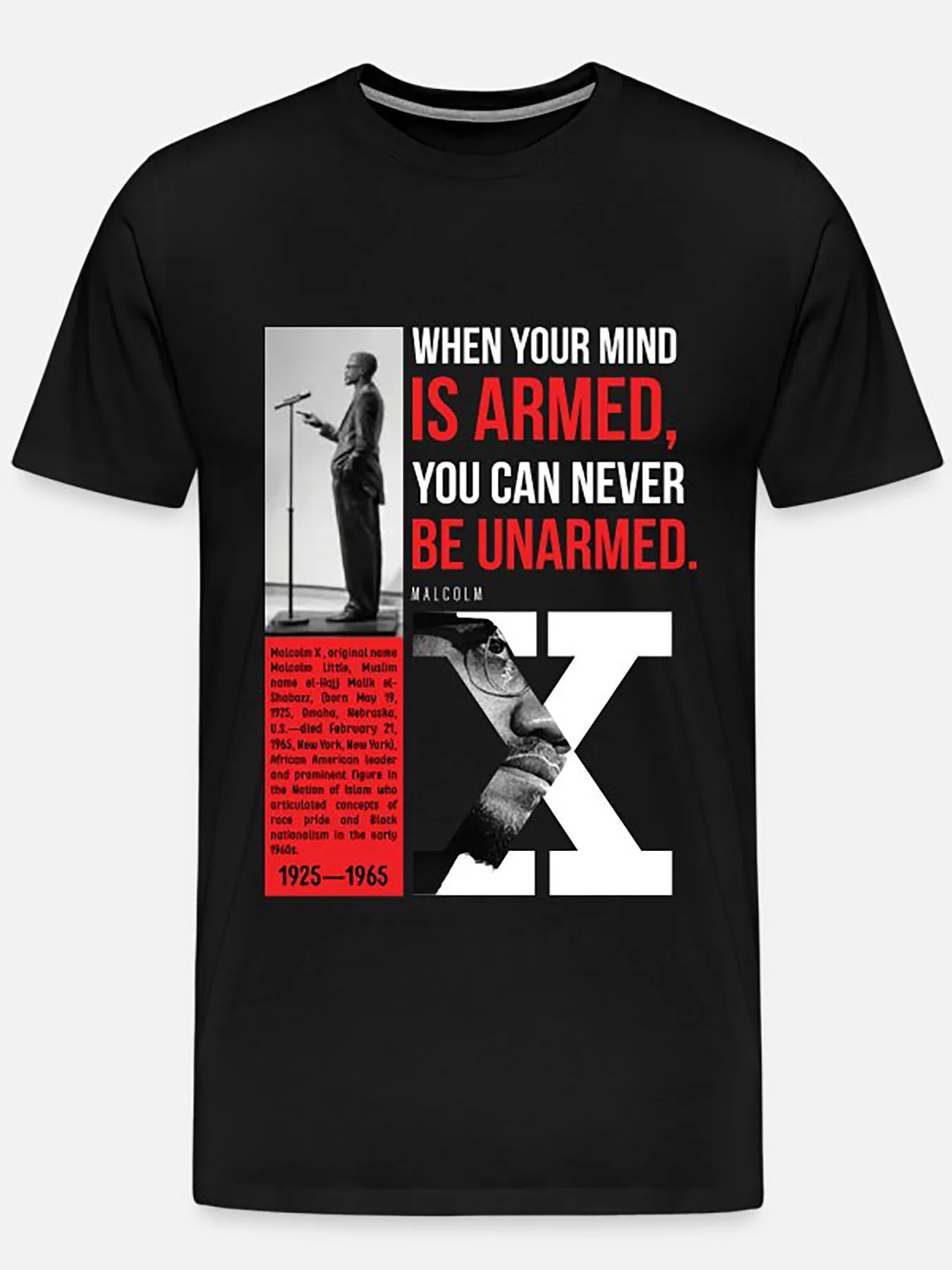 

Malcolm X Quote-4442 забавная мужская футболка с коротким рукавом и графическим рисунком, черная модная футболка с круглым вырезом, топ с короткими рукавами