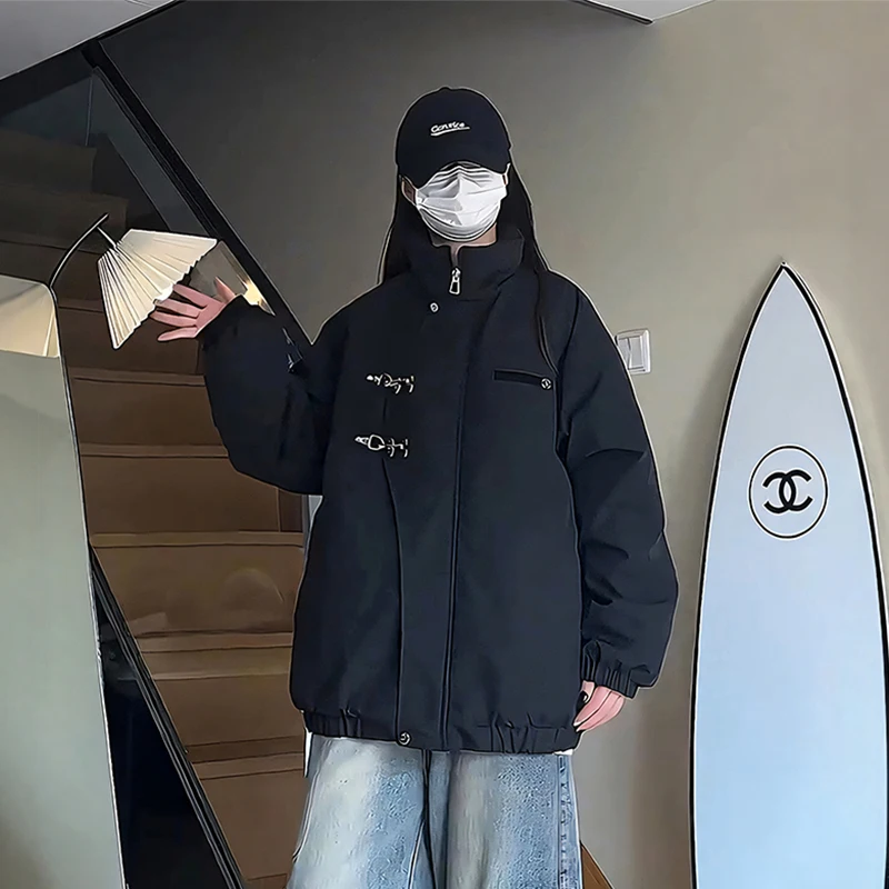 

New Chinese Sle Men's Cotton Jaet Outdoor Workwear Sweatirt Stand Collar Autumn Winter Thiened Warm Color Coat