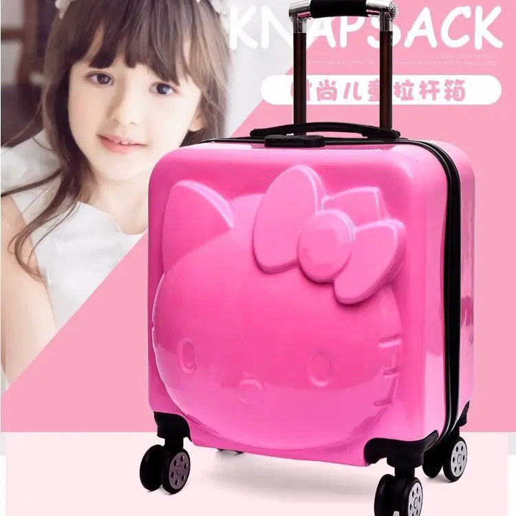 Hello Kittys Suitcase Cute Sanrioed Girl Universal Wheel Trolley Cartoon Suitcase Travel Portable Boarding Case Kids Riding Case