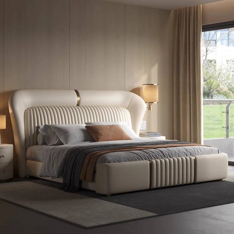 Upholstered Organiser Bed Cabinets Double French Bedroom Bed Sleeping Princess Queen Size Muebles Para El Hogar Furniture