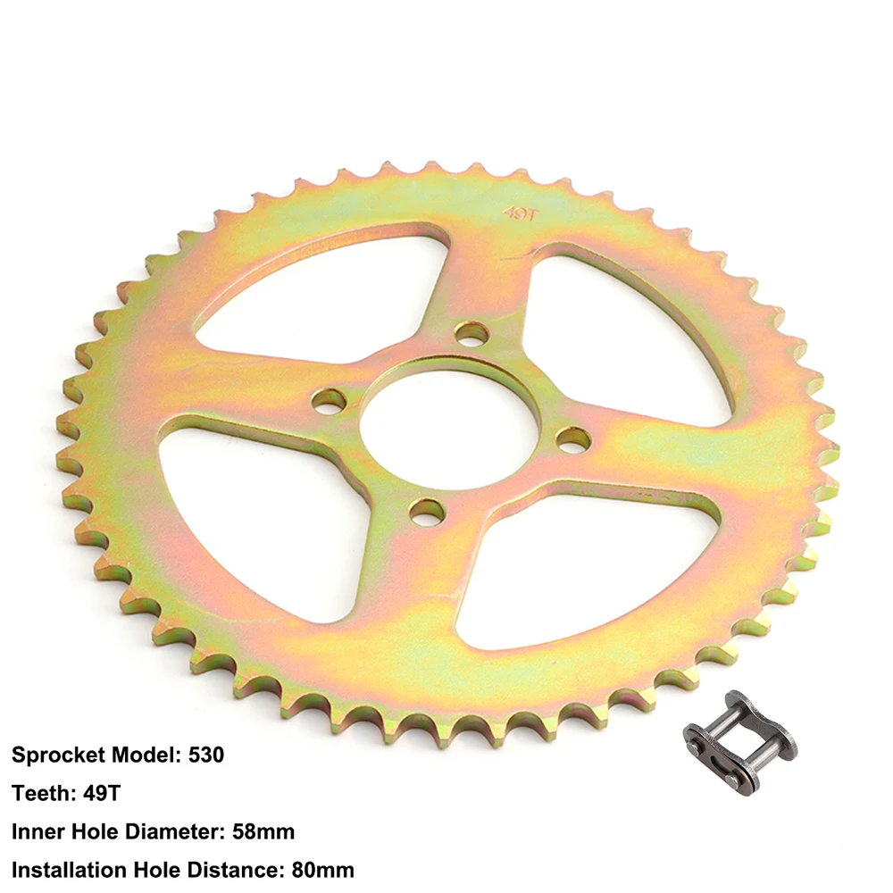 

#530 Chain 4 Hole Rear Sprocket with 49 Tooth For 125cc 140cc 150cc 200cc 250cc Pit Dirt Bike ATV Quad Bike Motorcycle Parts