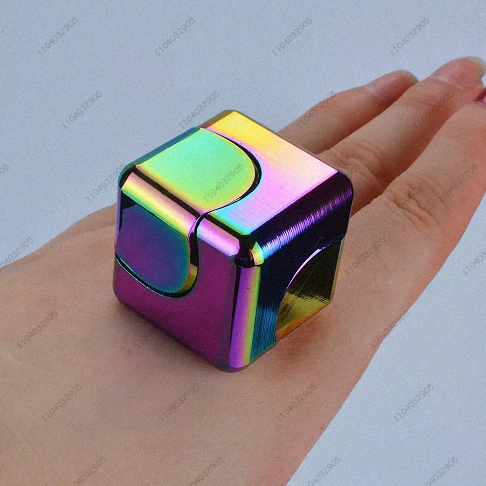 EDC Rotante Cubo Magico Fidget Spinner Arcobaleno Meccanico Alleviare Lo Stress Nero Tech Lega di Metallo Anti- Ansia Gadget Giocattolo