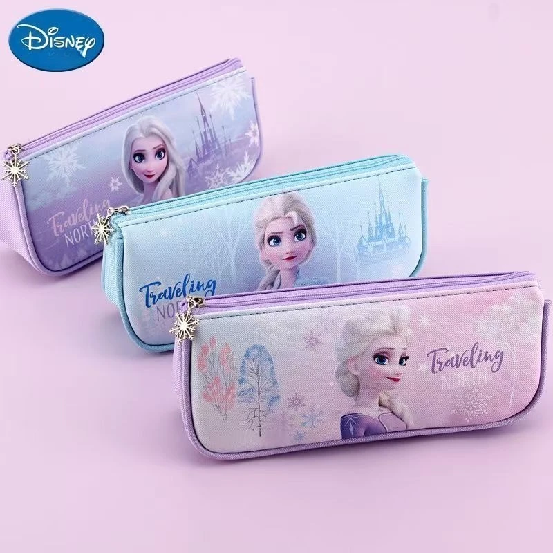 

Disney cartoon children's pencil bag female elementary student frozen stationery bag large capacity pencil bag storage bag