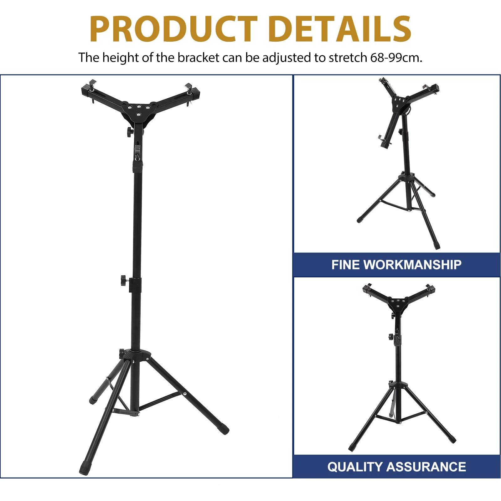 Folding Drum Stand Tripod Silent Holder Alloy Dumb Adjustable Height Shelf Practice Pad Percussion Accessory