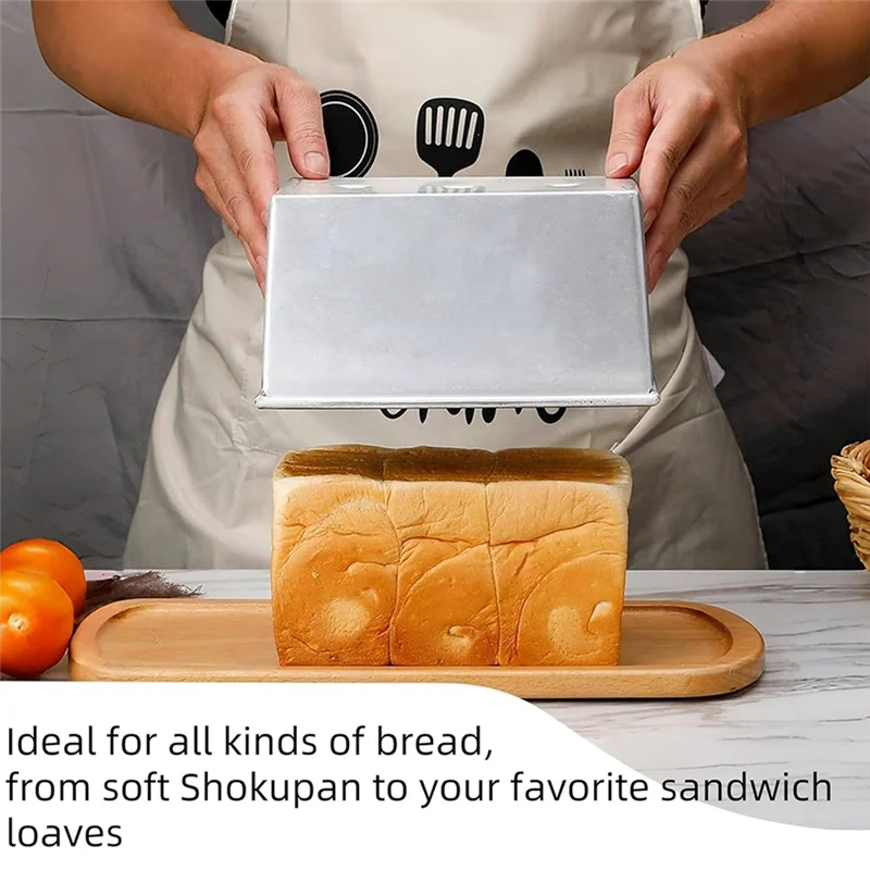 

BYBS-Pullman Loaf Pan With Lid, Long Non-Stick Bread Pan, Rectangular Loaf Pan For Homemade Bread, Dough Capacity