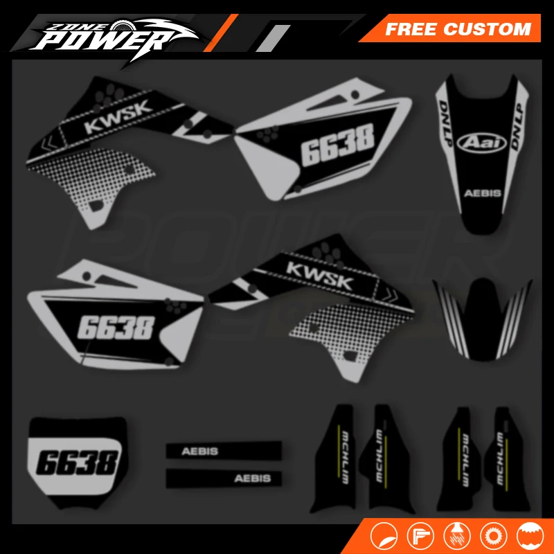 

Powerzone For Kawasaki KX250F KXF 2502006-2008 Backgrounds Stickers Graphics Decals kit Number Name Custom 03