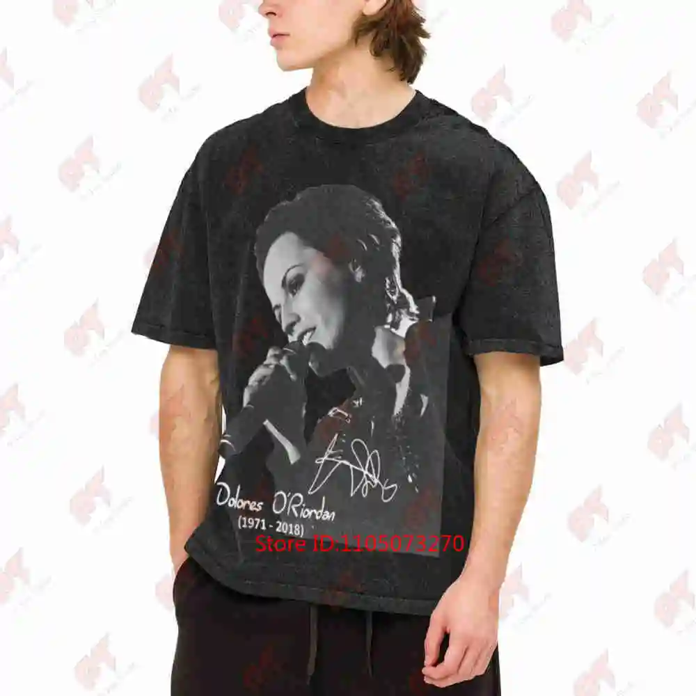 Dolores O'Riordan The Cranberries Vintage Washed Tee Pure Cotton T-Shirt