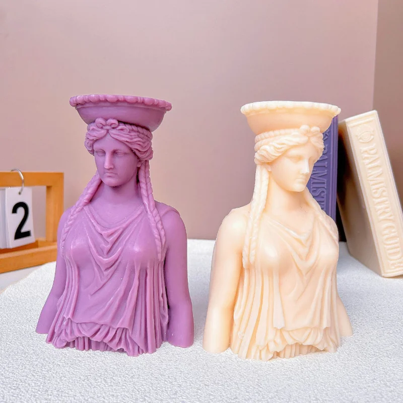 Ancient Greek Female Statue Silicone Mold  Large Size  Half-Length Portrait Candle  Mould